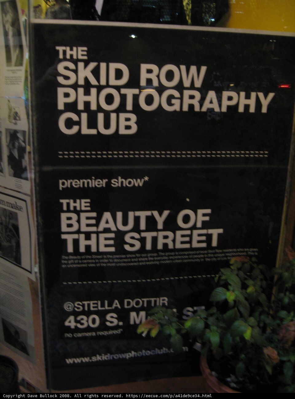 Skid Row Photography Club Sign