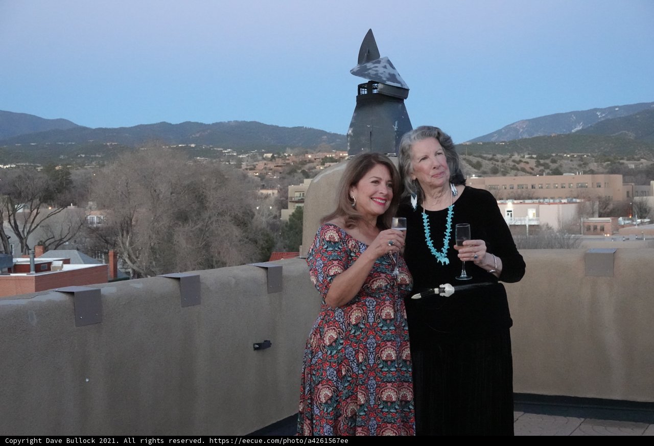 A Rooftop Portrait of Rhoda and Maria with a Mountainous View