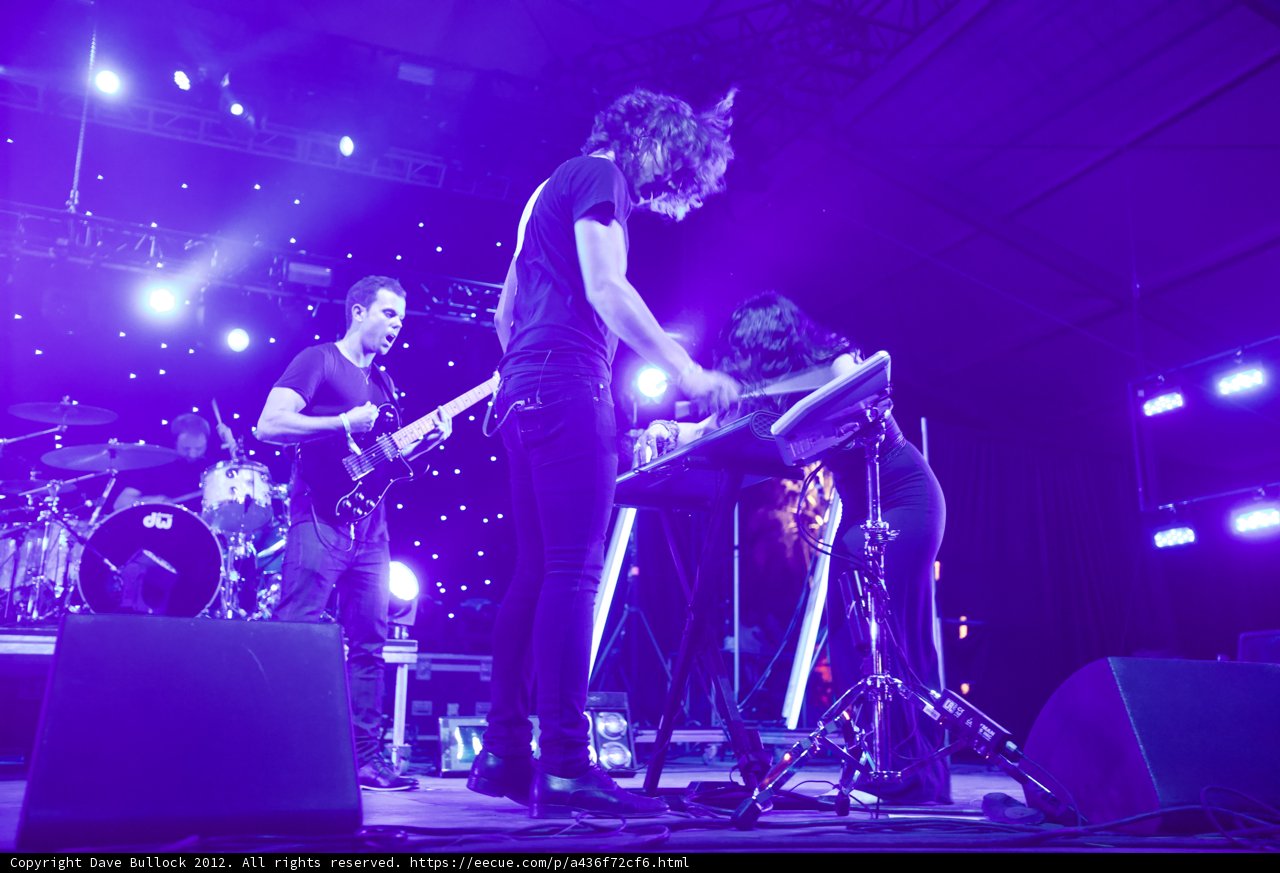 Rocking Out in Purple Lights