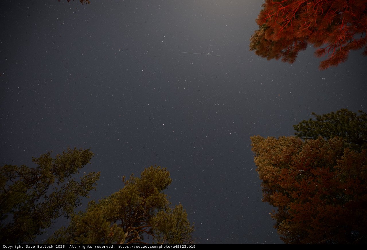 Meteor Streaks Over Lassen's Star-Filled Night Sky