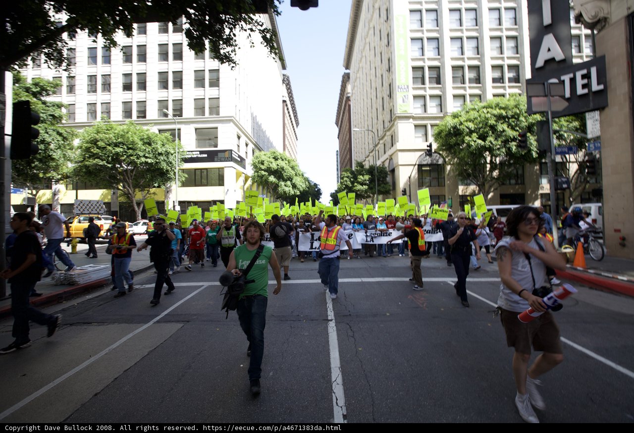 Mayday Rally Marchers Take to the Streets