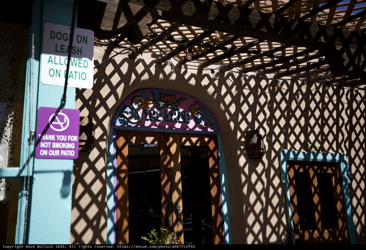 Lattice Shadows on Southwest Adobe Patio Architecture