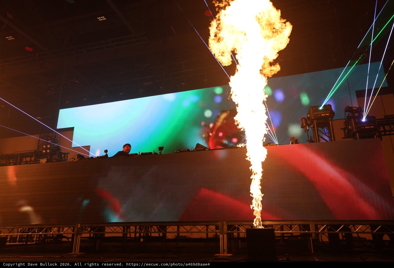 Pyrotechnic Flame Erupts at Wobbleland Festival Stage