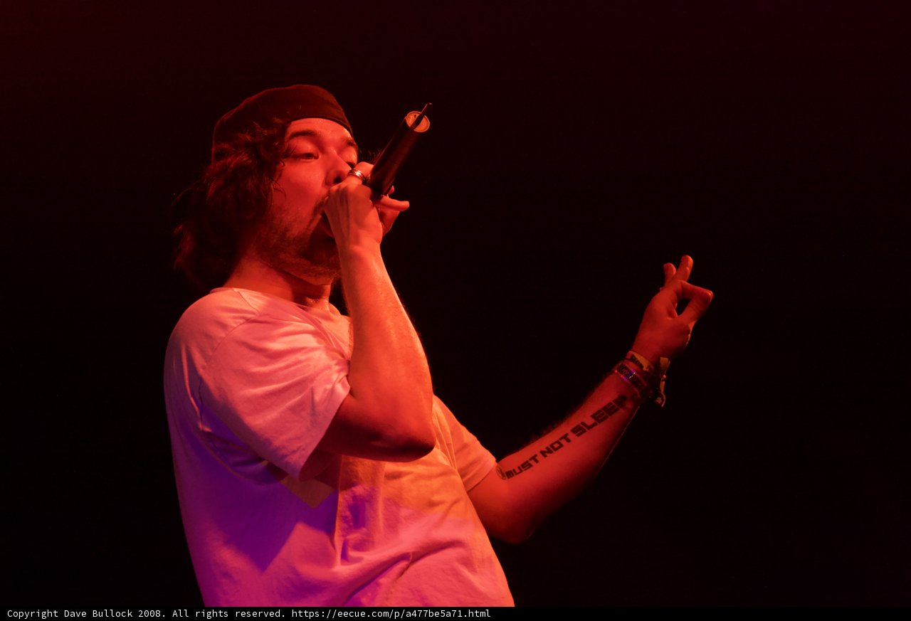Aesop Rock's Finger-Tattooed Performance at Coachella 2008