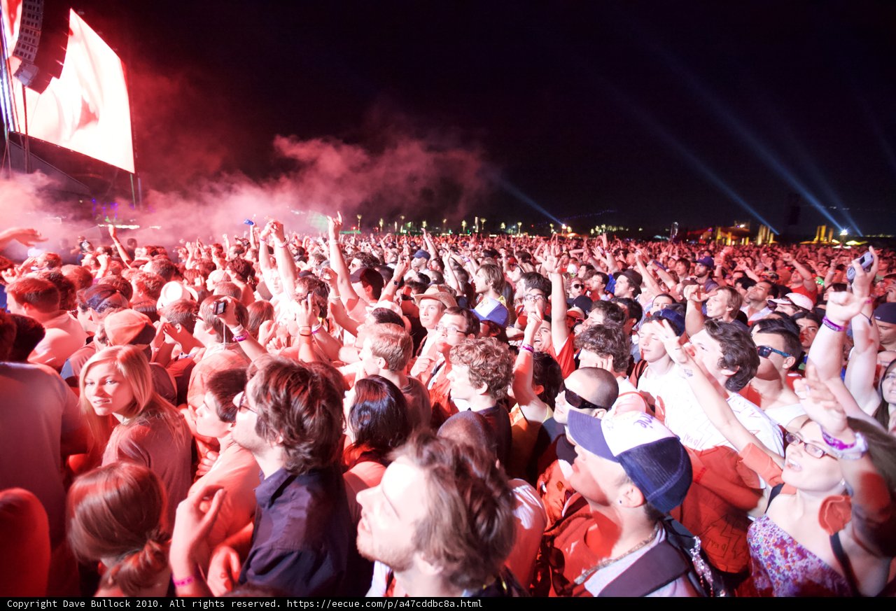 Smoke-Filled Night Sky at the 2010 Cochella Concert