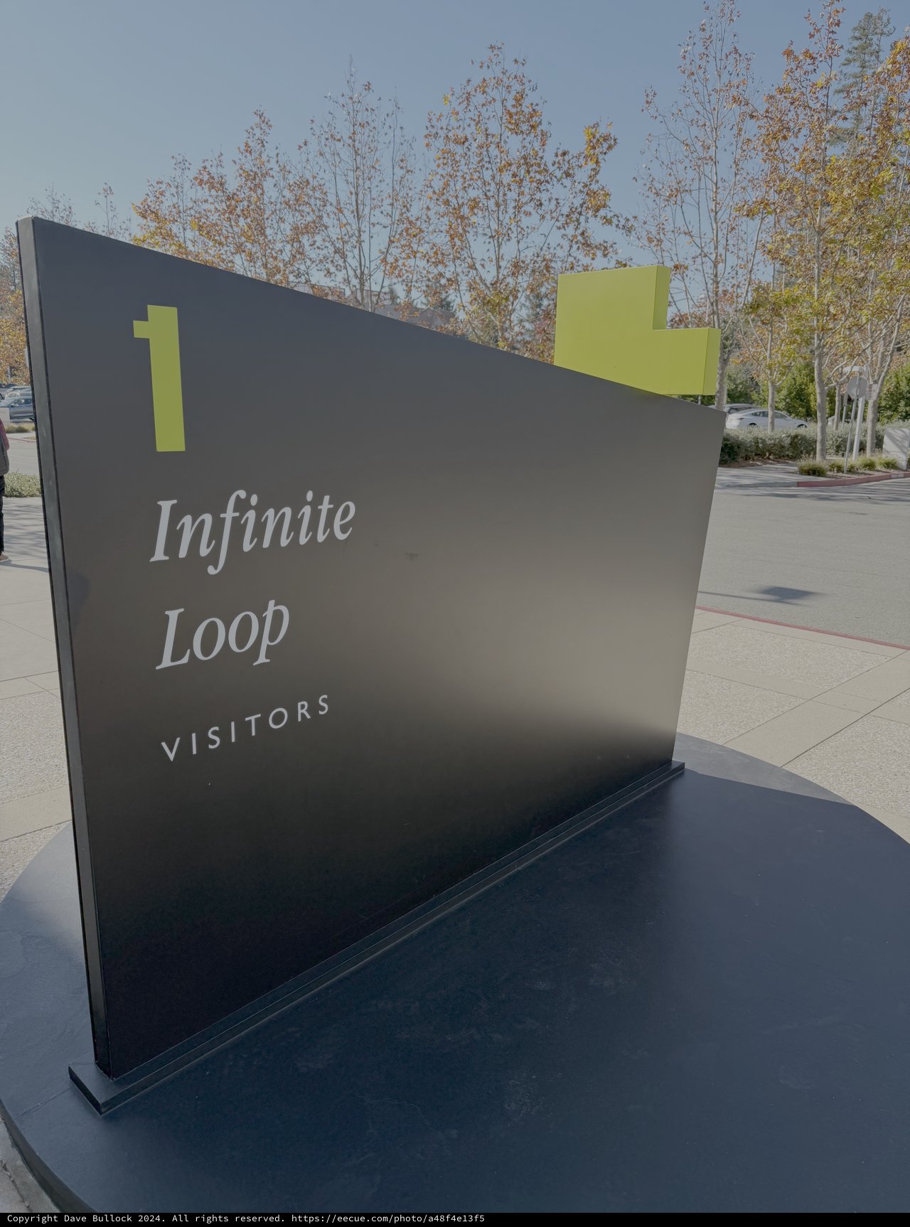 Modern Corporate Sign at Apple Campus Entrance