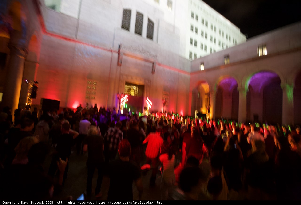 Urban Nightlife with Crowded Auditorium
