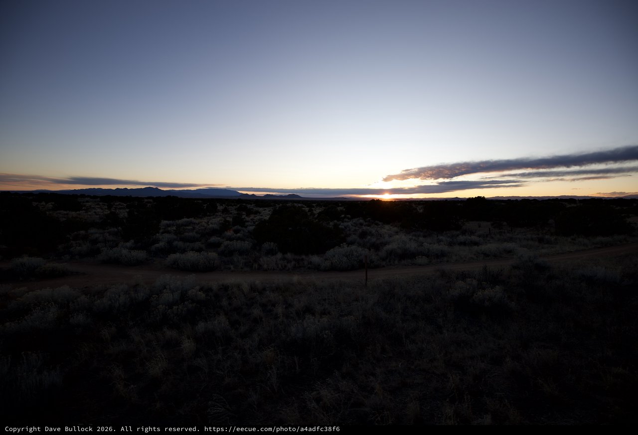 Desert Twilight Over New Mexico Landscape