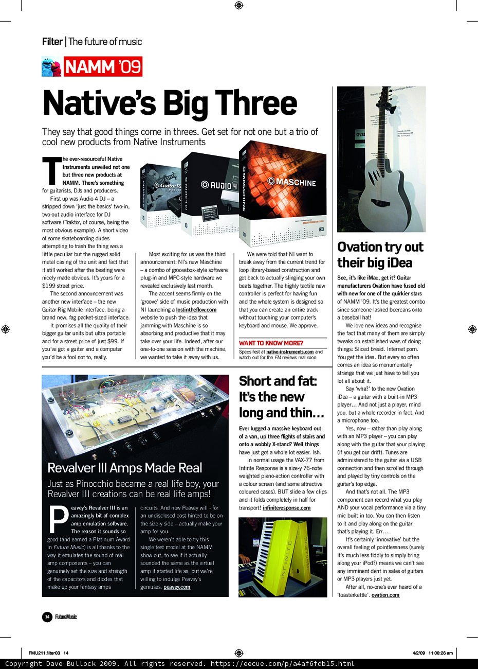 Native Big Three Advertisement Featuring Two People and a Guitar