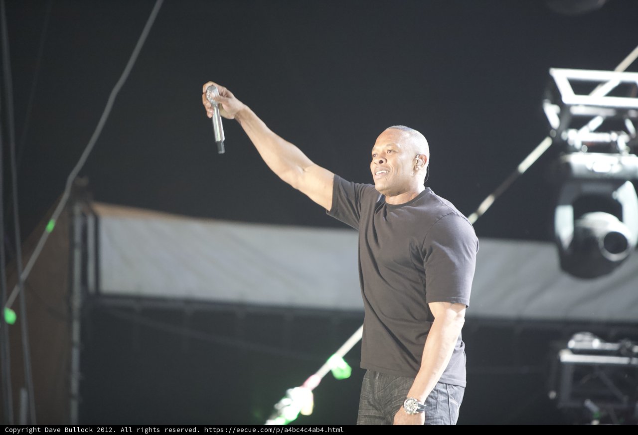Dr. Dre Takes the Stage with Microphone in Hand