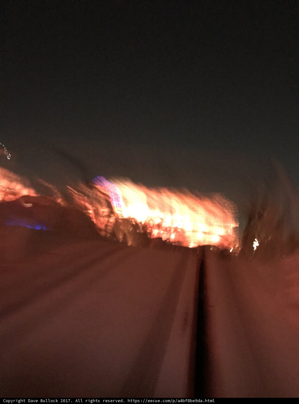 Blurred Flames on the Freeway