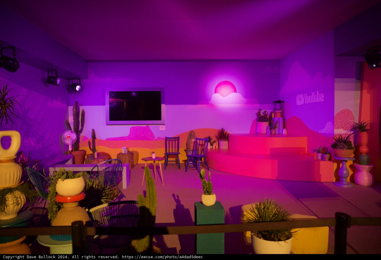 Vibrant Hues and Modern Interiors: YouTube Lounge at Coachella 2024