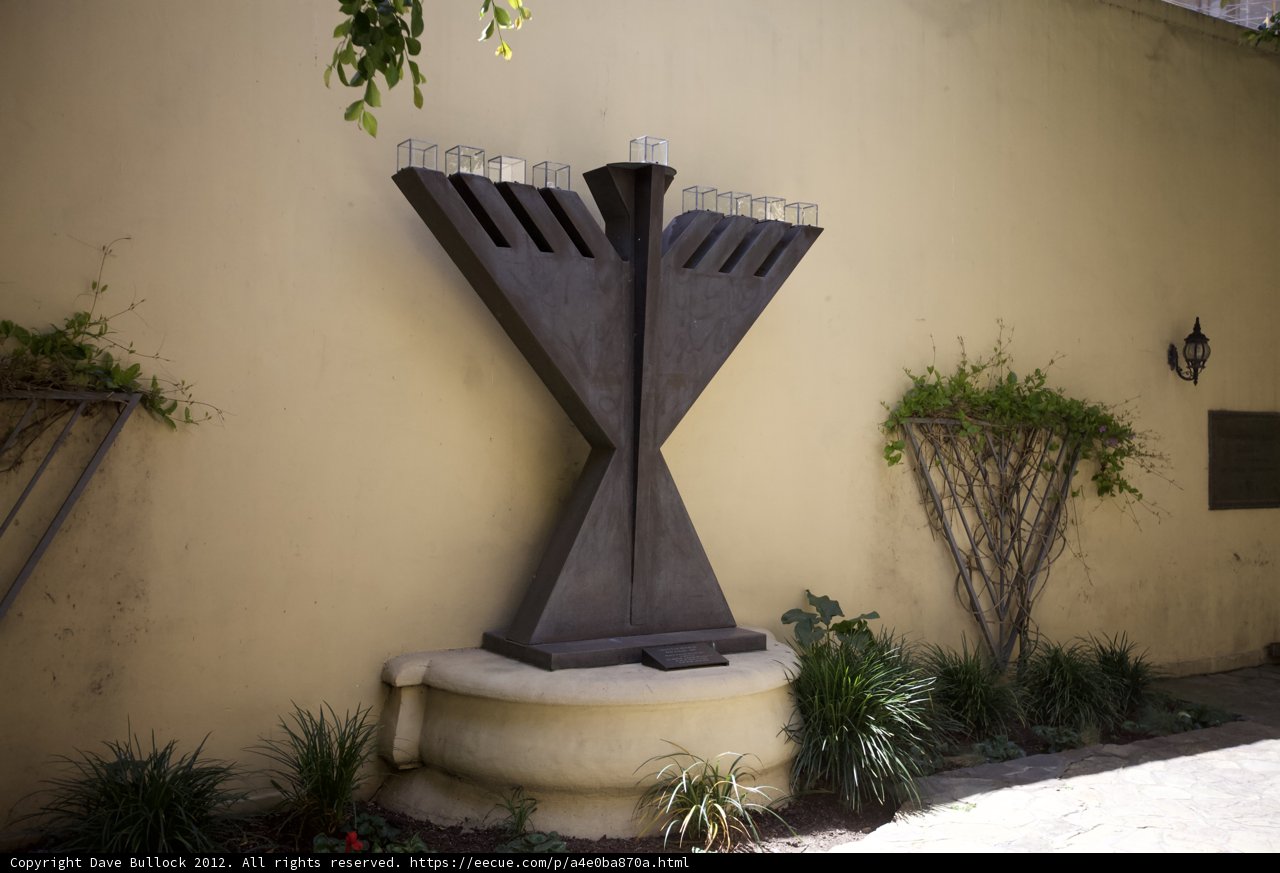 Hanukkah Menorah Display Outside Building