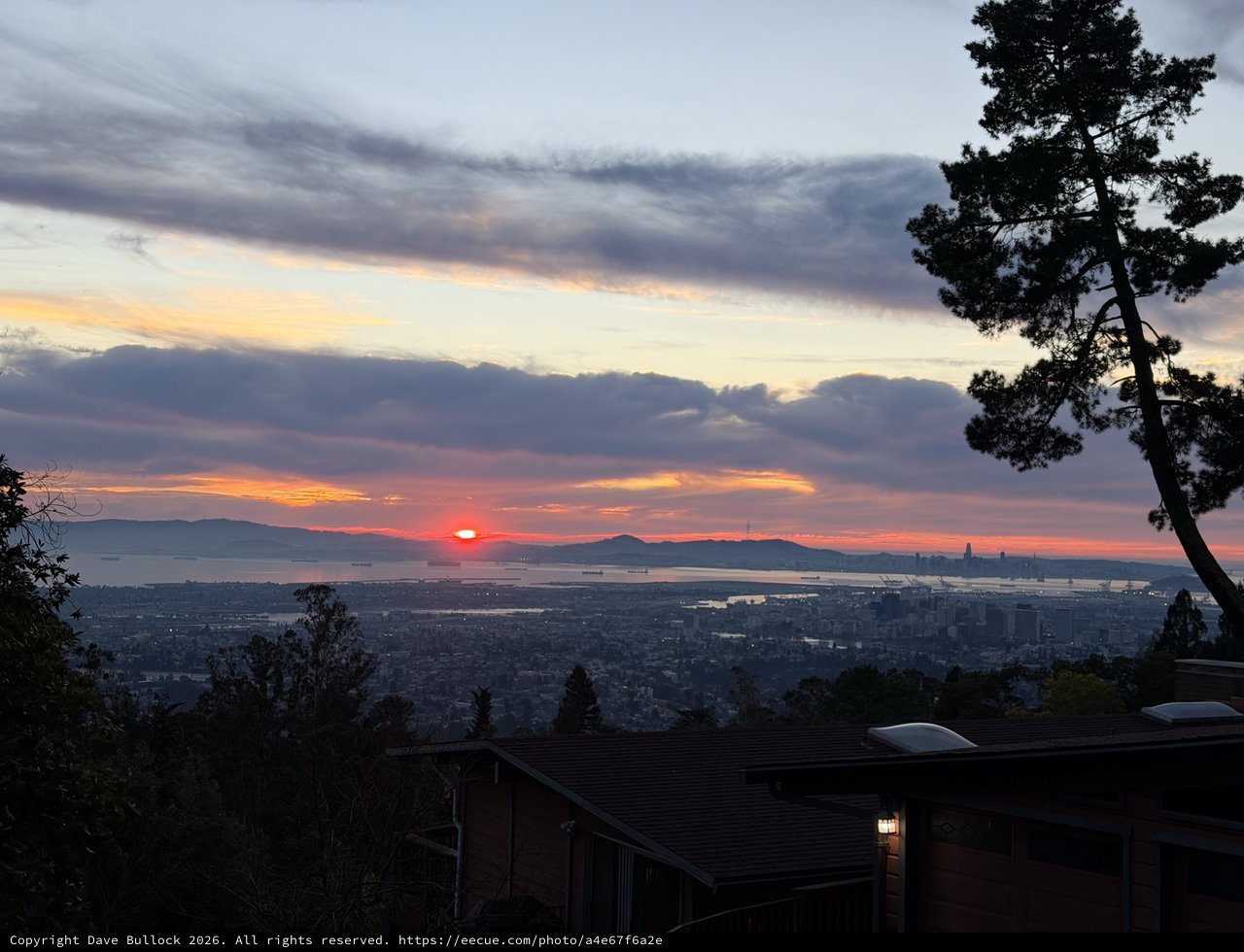 Sunset Over San Francisco Bay from Oakland Hills