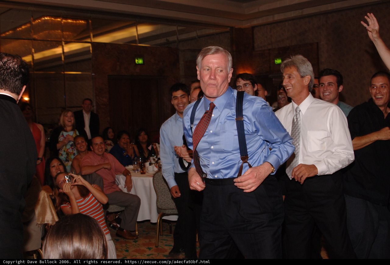 Blue Shirted Guest at Mike and Eva's Wedding
