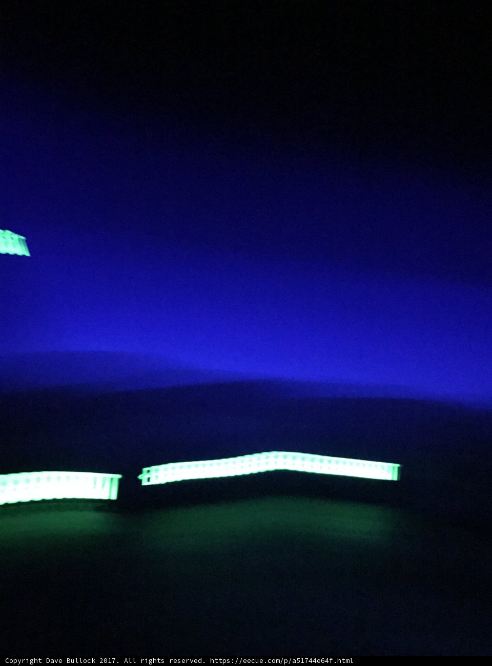 Neon Green Flare in the Night Sky