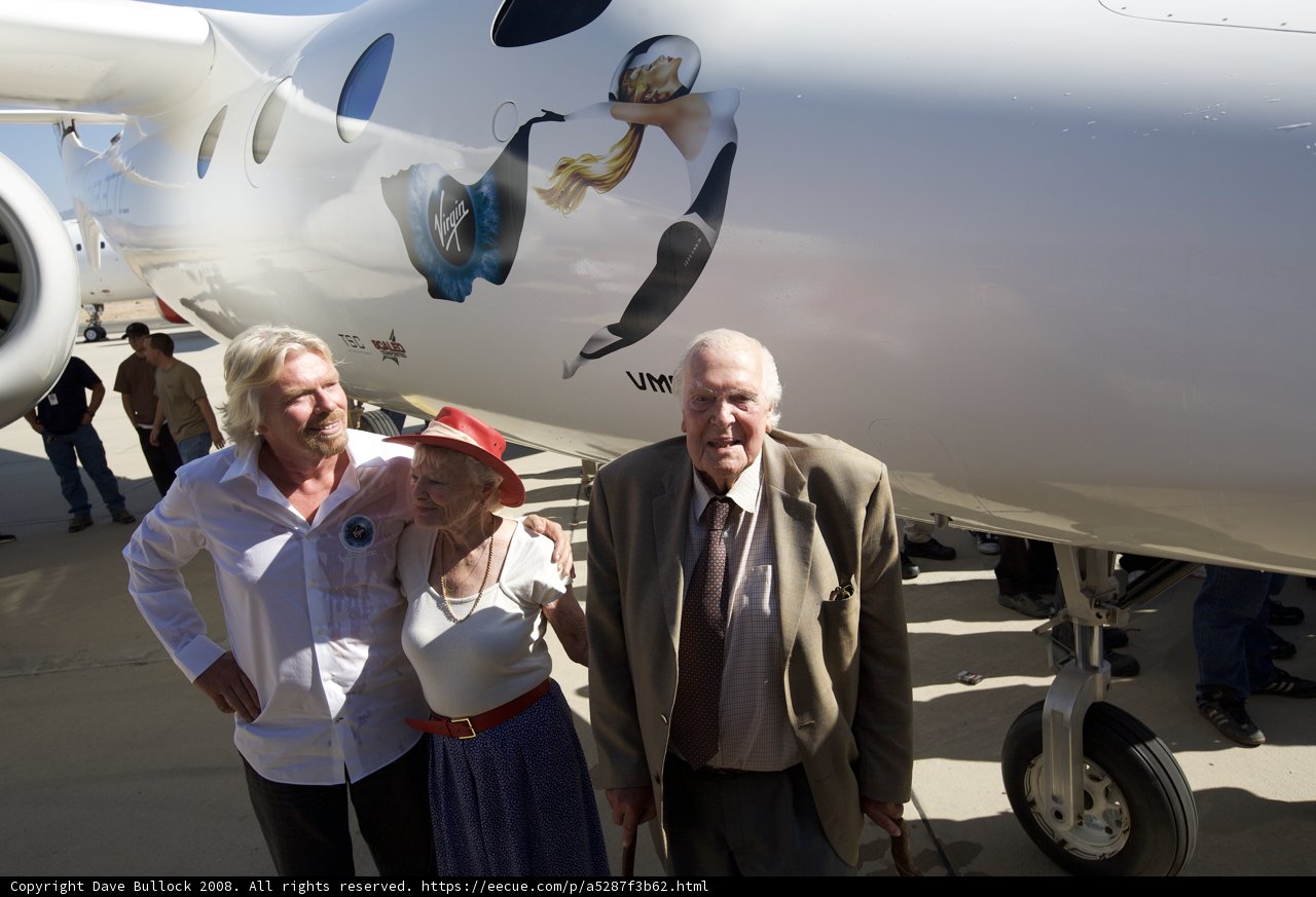 Branson and Mondavi at the Airfield