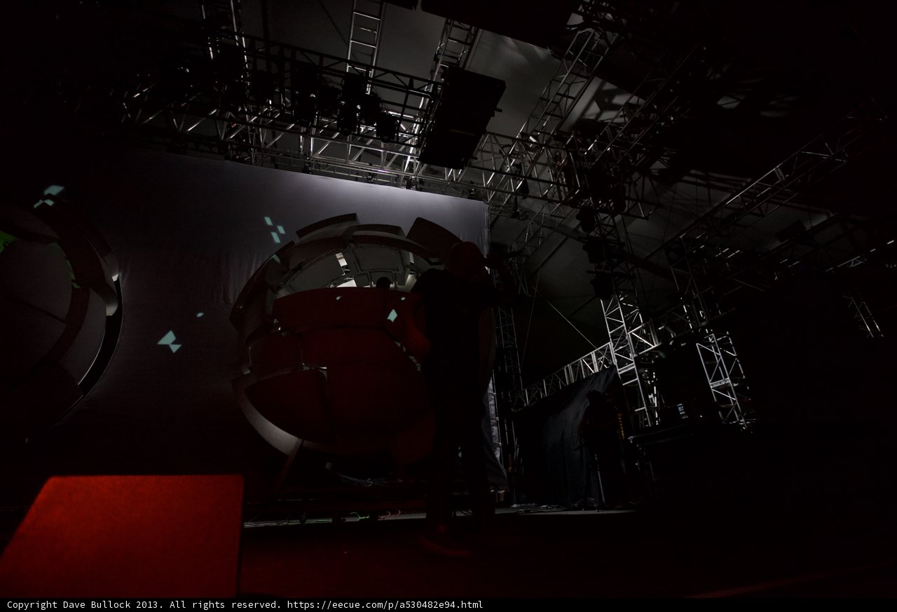 Musician Takes Center Stage Amidst Majestic Lighting Display