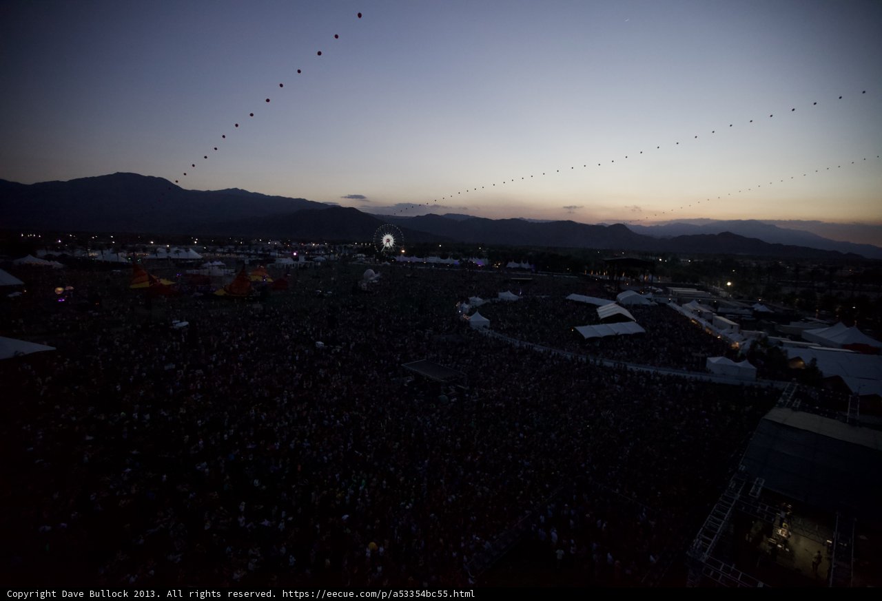 Coachella Crowd Rocks Out Against Mountain Backdrop