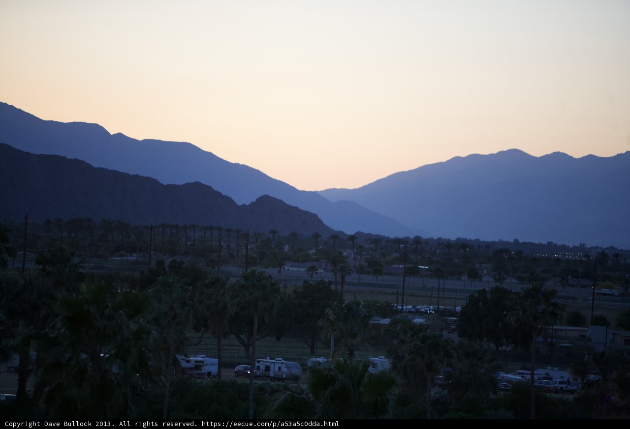 Mountain Sunset with Palm Trees