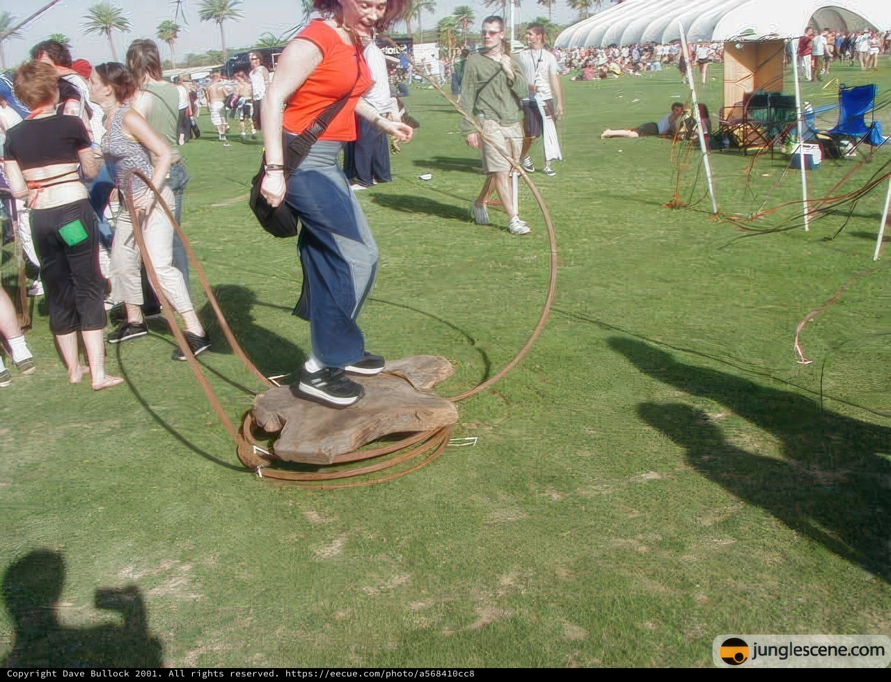 Riding the Rope on a Grassy Field