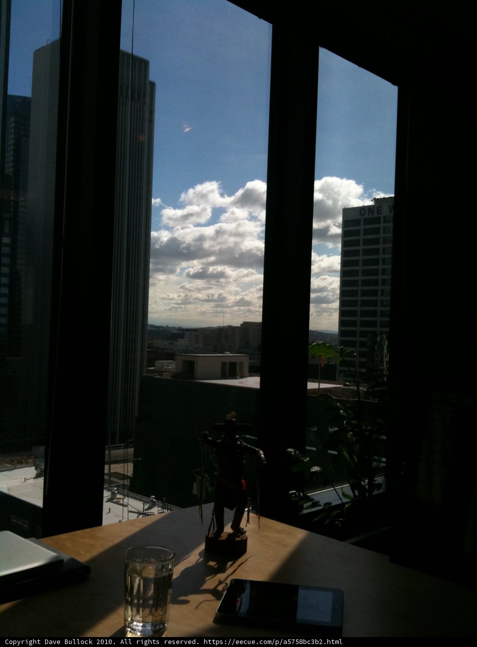Cityscape Silhouette from Office Window