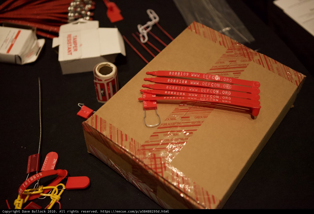 Red-Taped Container