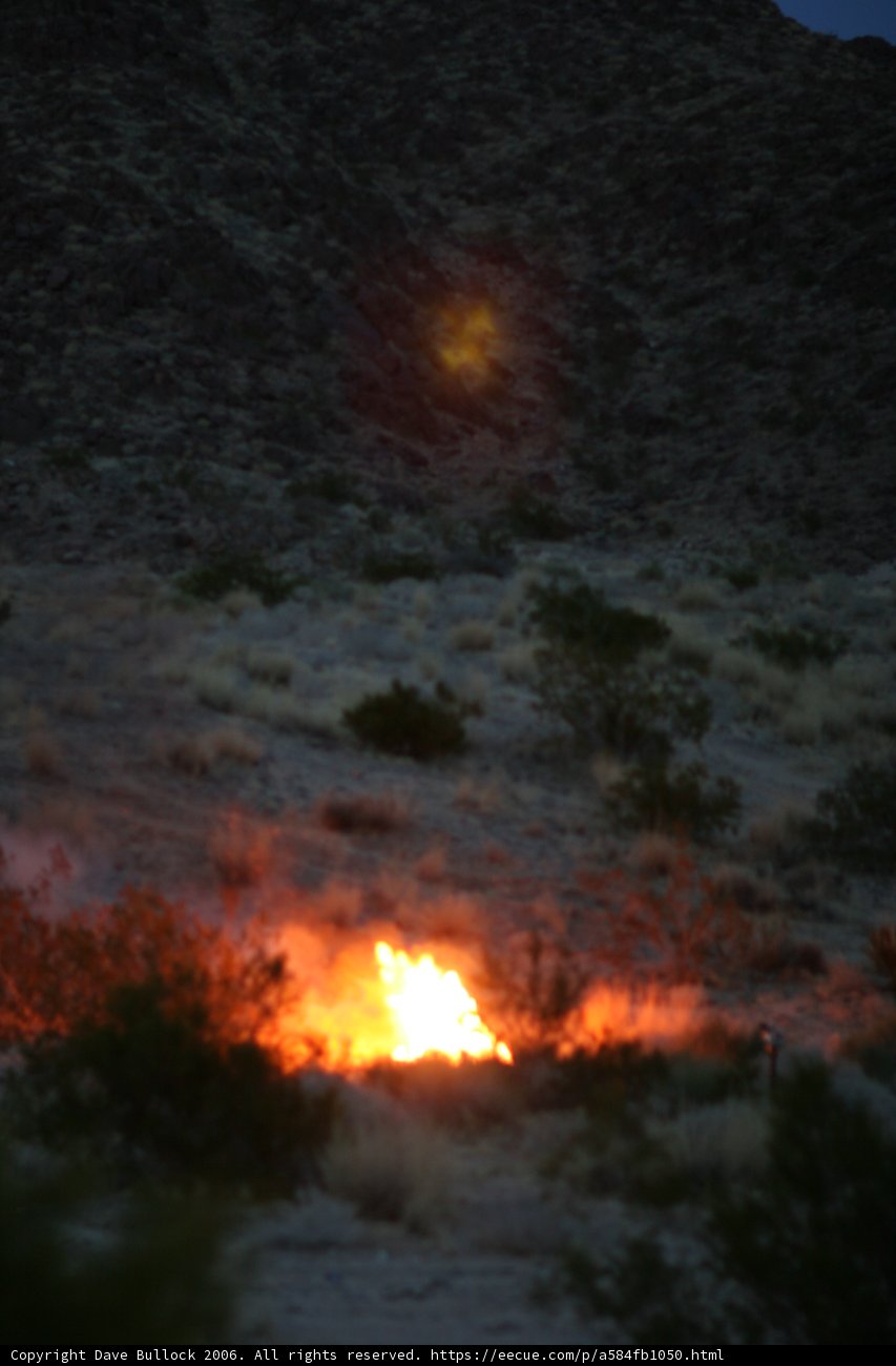 Desert Bonfire under the Starlit Sky