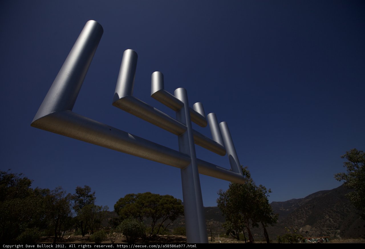 Majestic Menorah Against the Blue Sky