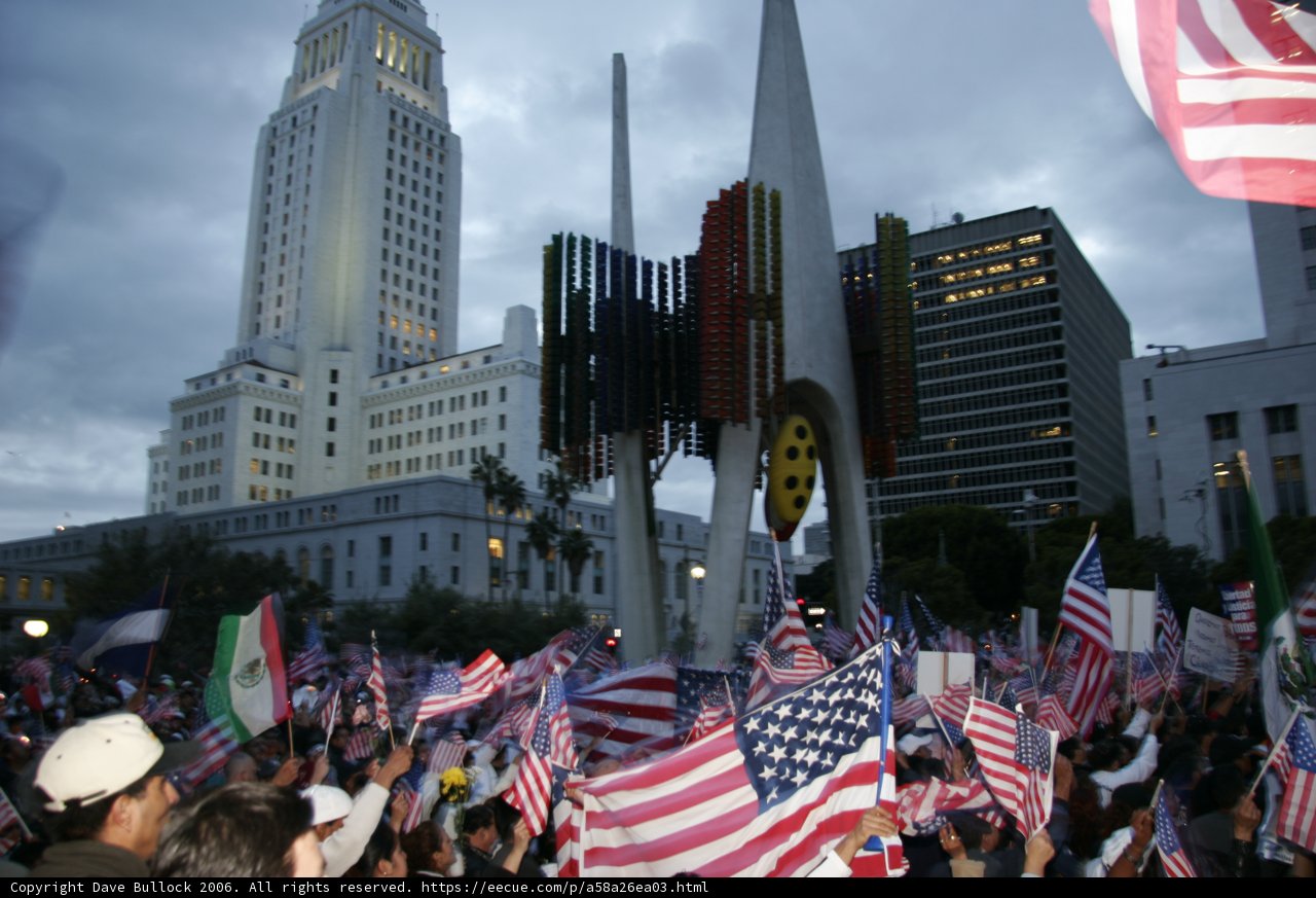 Patriotic Crowd in a Metropolis