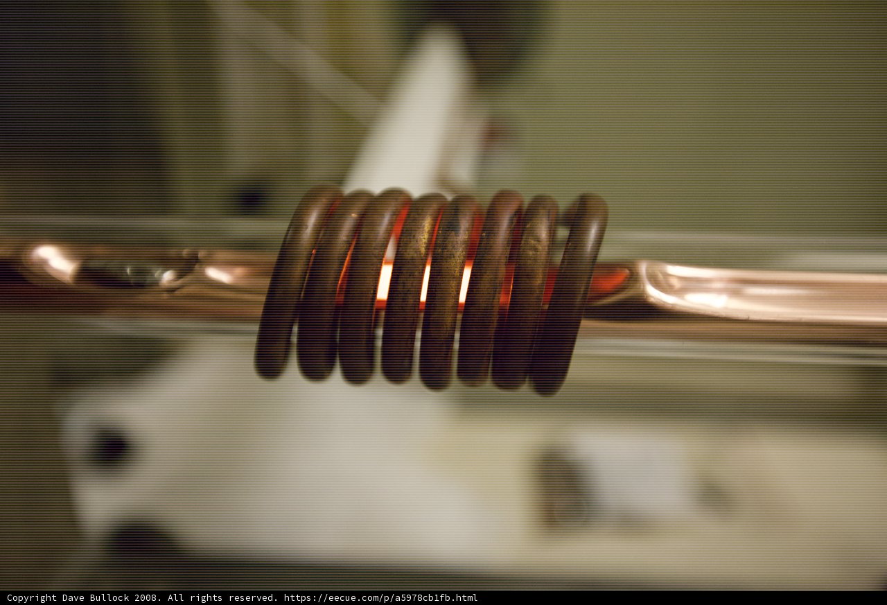 Coiled Copper Wire with Red Light