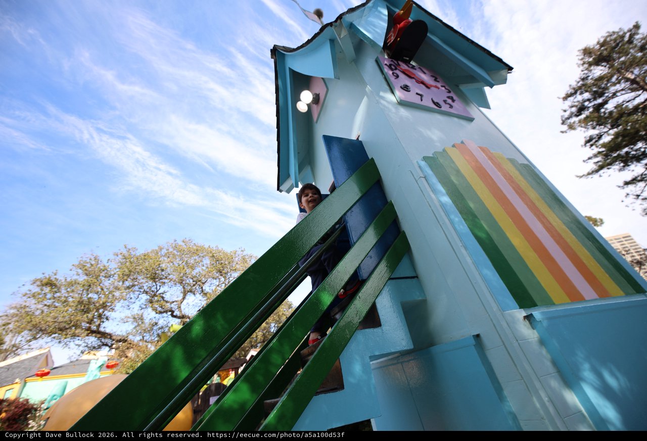 Whimsical Treehouse Playground with Rainbow Details