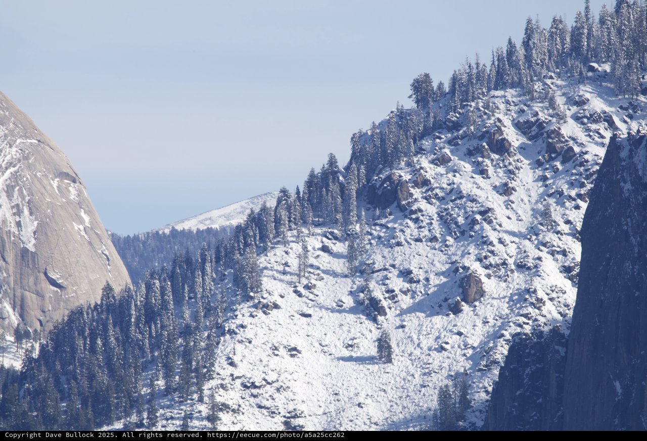 Winter Snow Blankets Yosemite Mountain Ridges