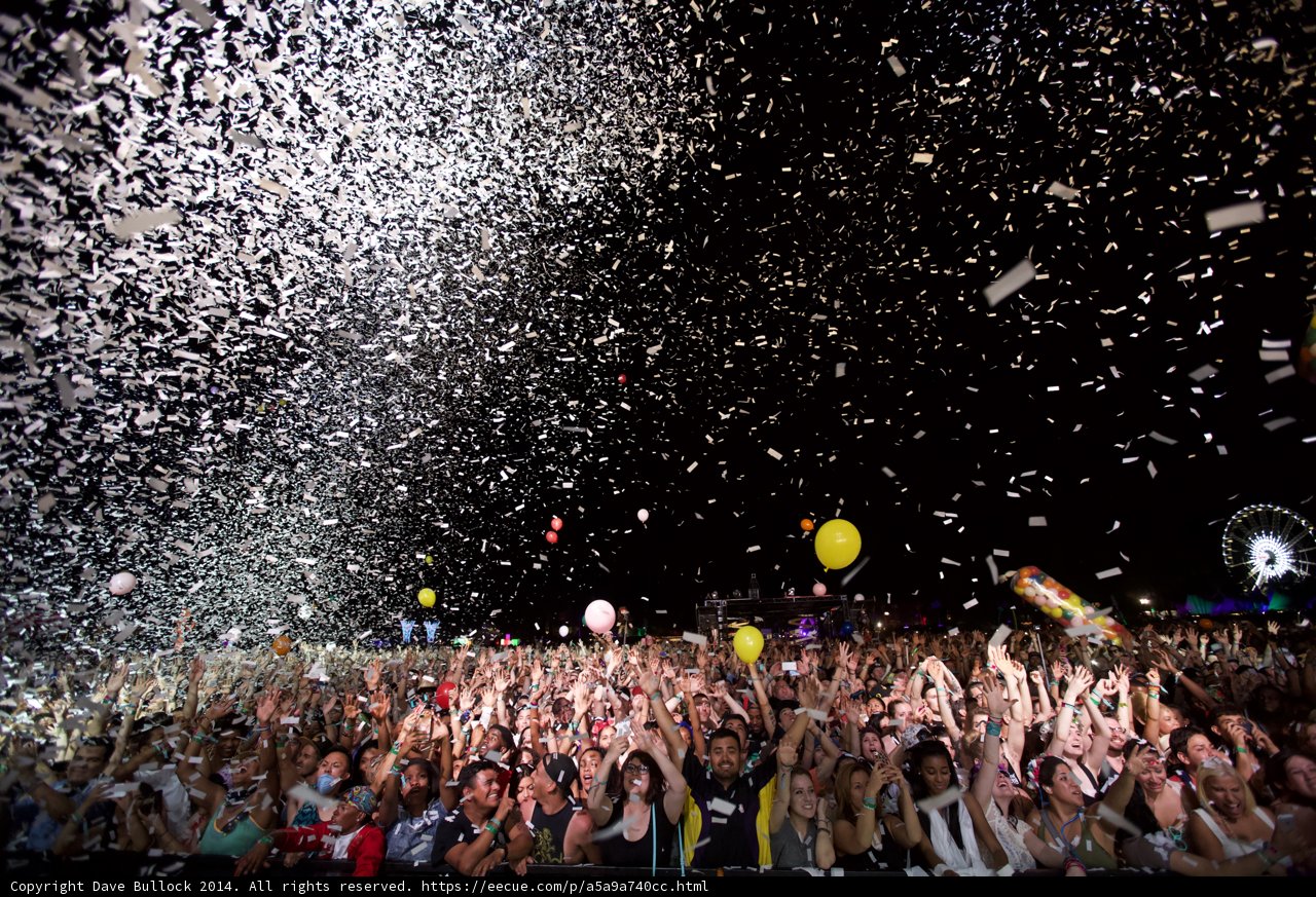 Confetti Storm at Coachella Music Festival