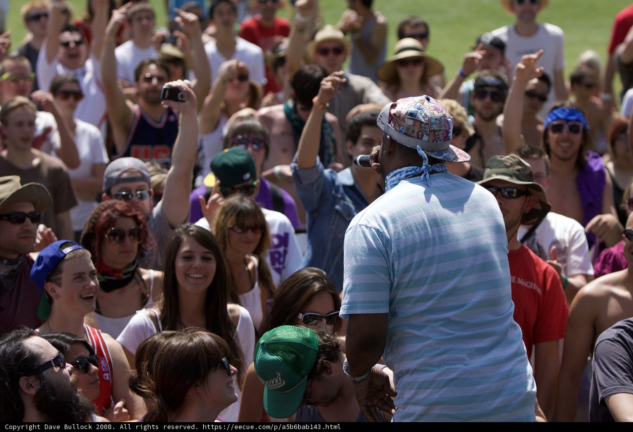 Man in a Baseball Cap in Coachella Crowd