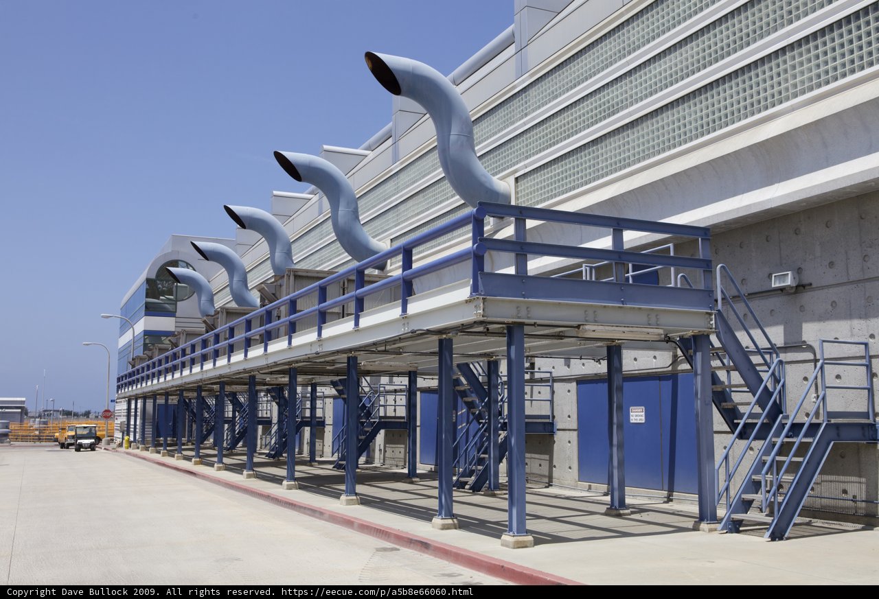 Blue Building with Stairs by the Waterfront