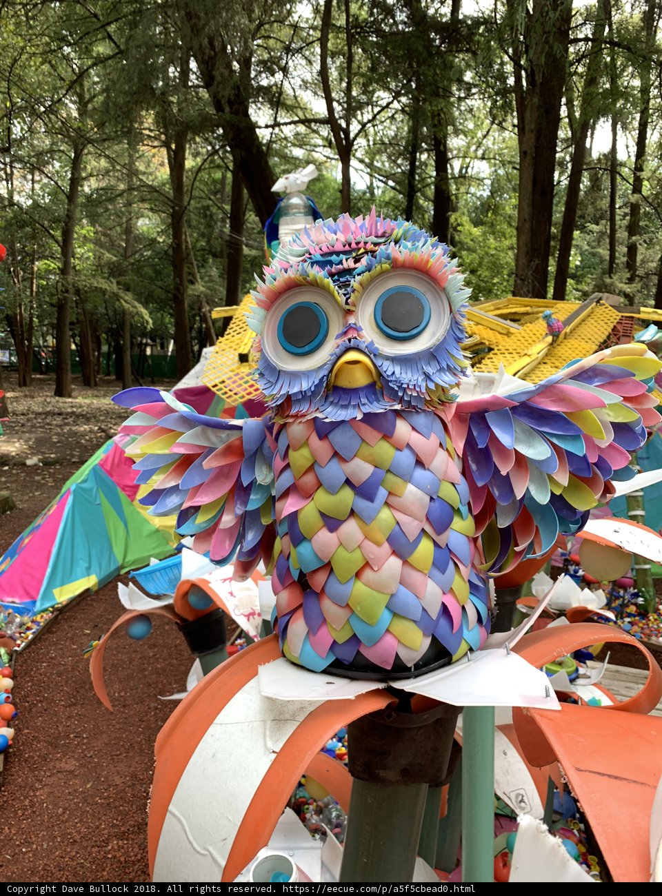 Colorful Owl Statue in the Park