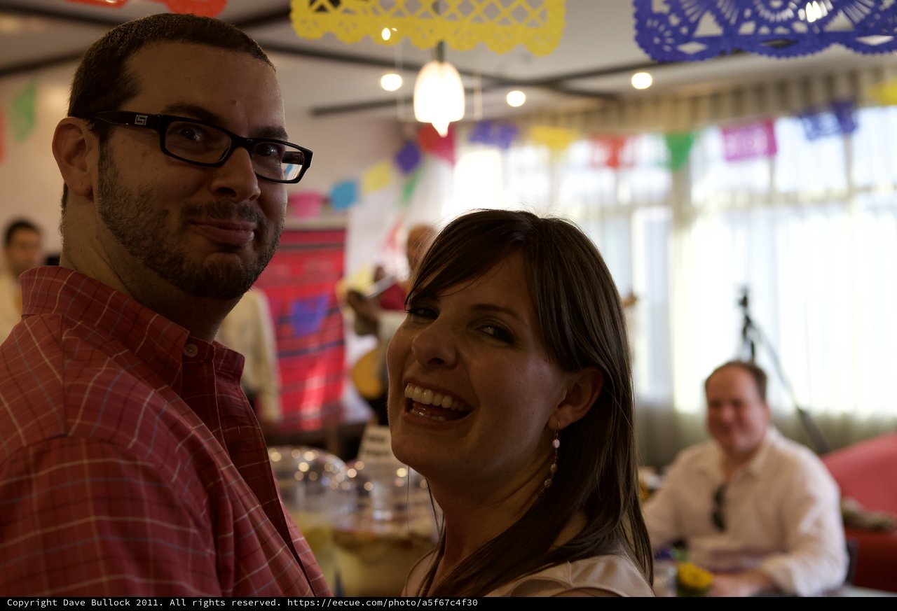 Couple Smiling Together at Fiesta Anniversary Celebration