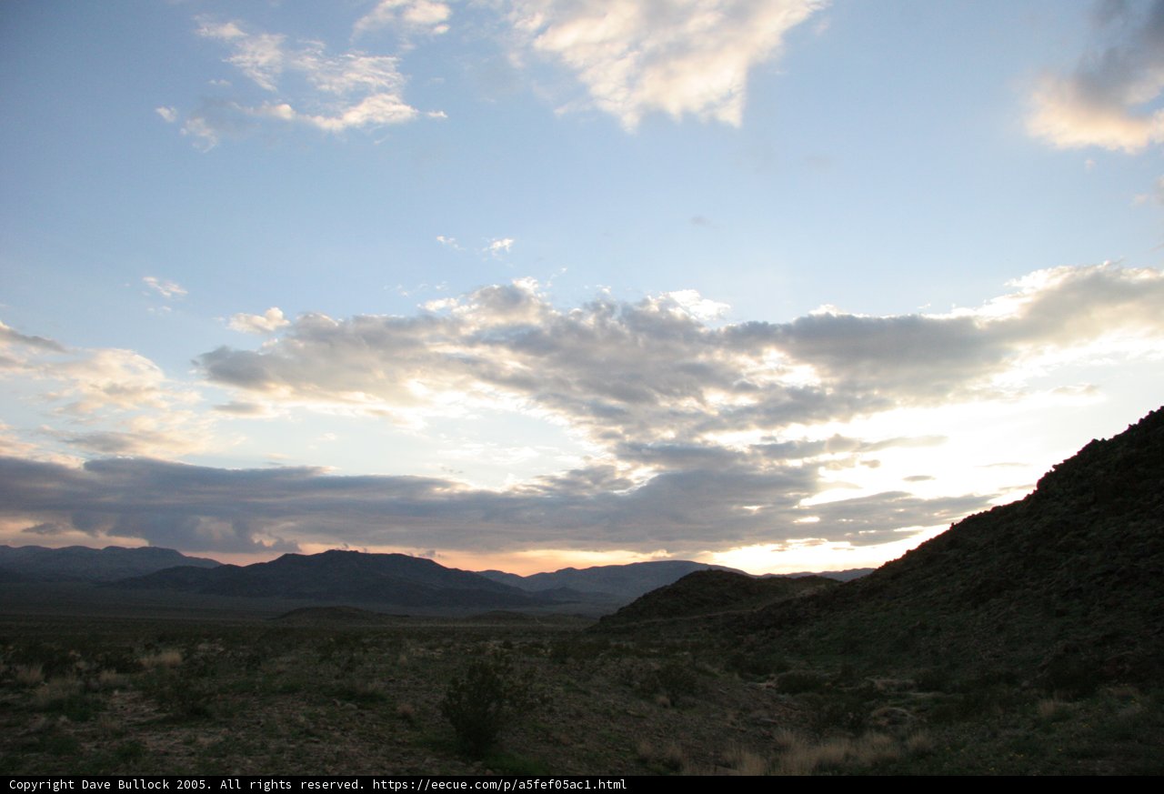 Sunset over Desert Mountains