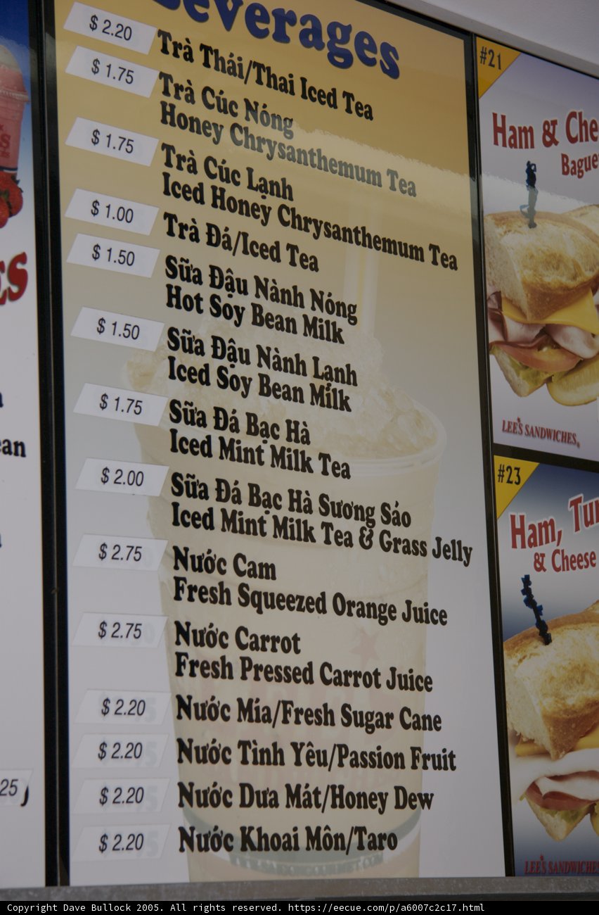 Menu for Delicious Food and Drinks