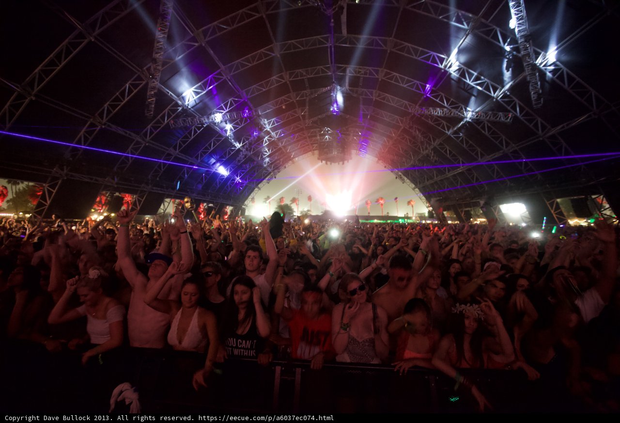 Coachella Crowd at Night