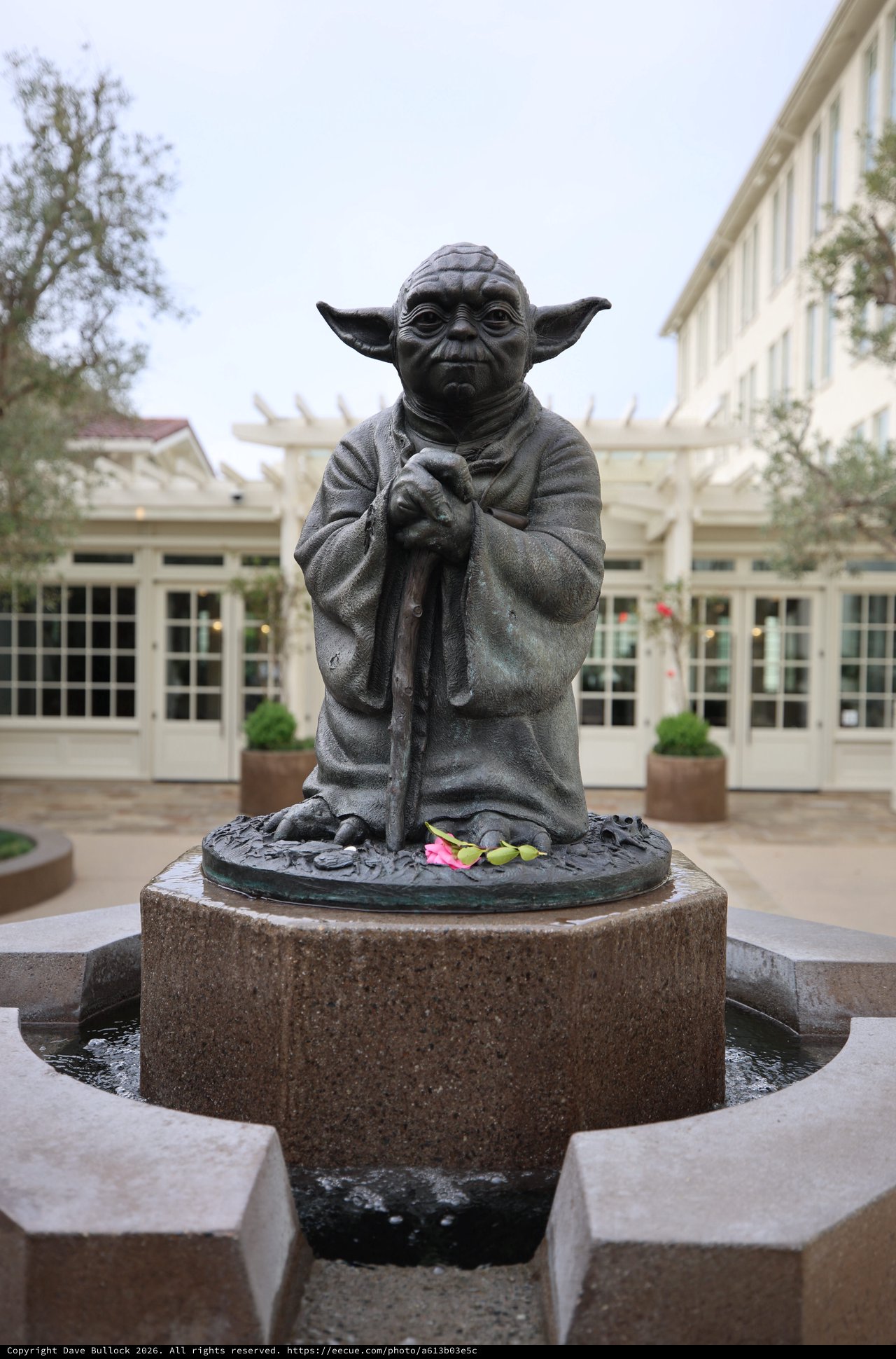 Yoda Fountain Statue at Skywalker Ranch