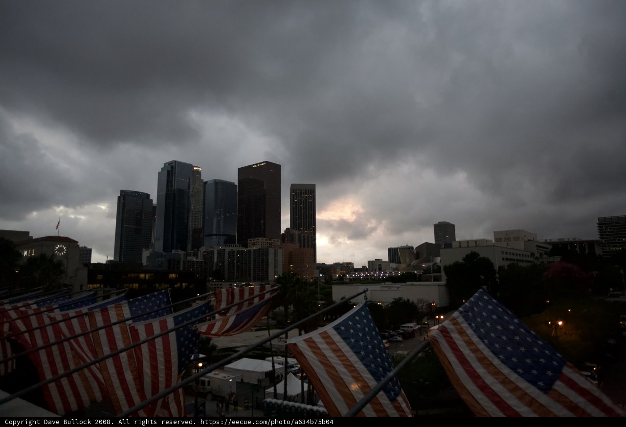 Approaching Storm Over Los Angeles Skyline