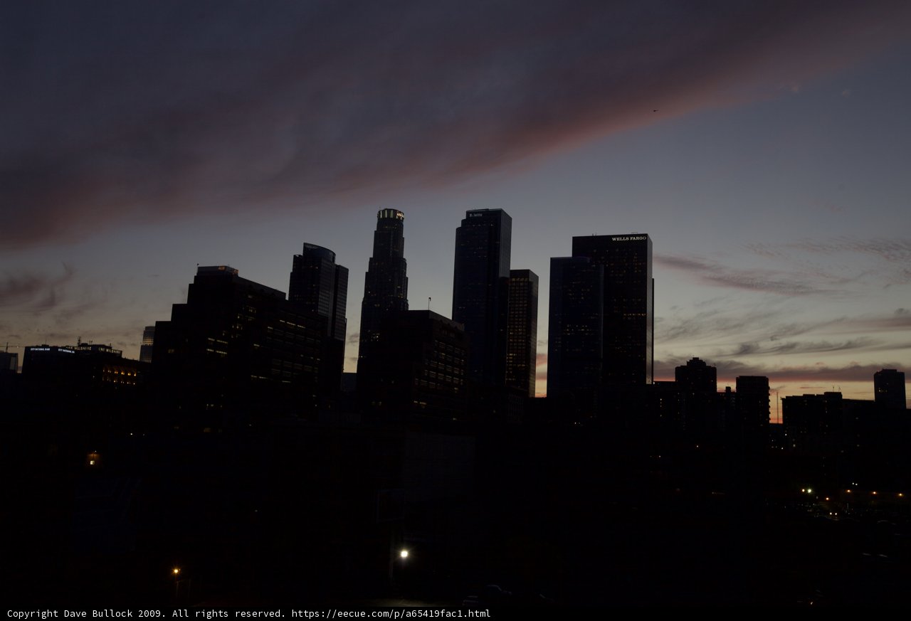 Sunset Silhouette of Downtown LA