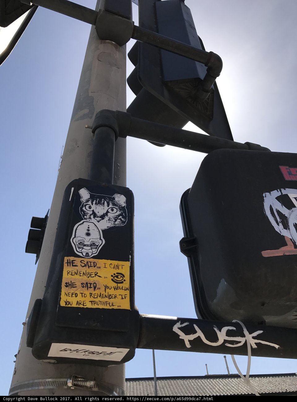 Stickered Traffic Light