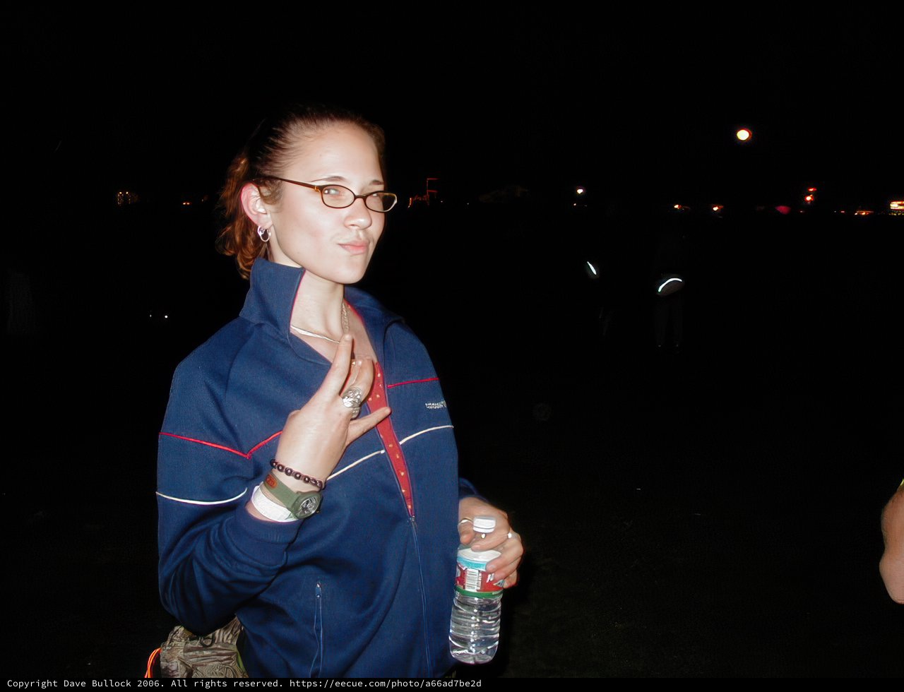 Blue Jacket and Bottle in the Night Sky