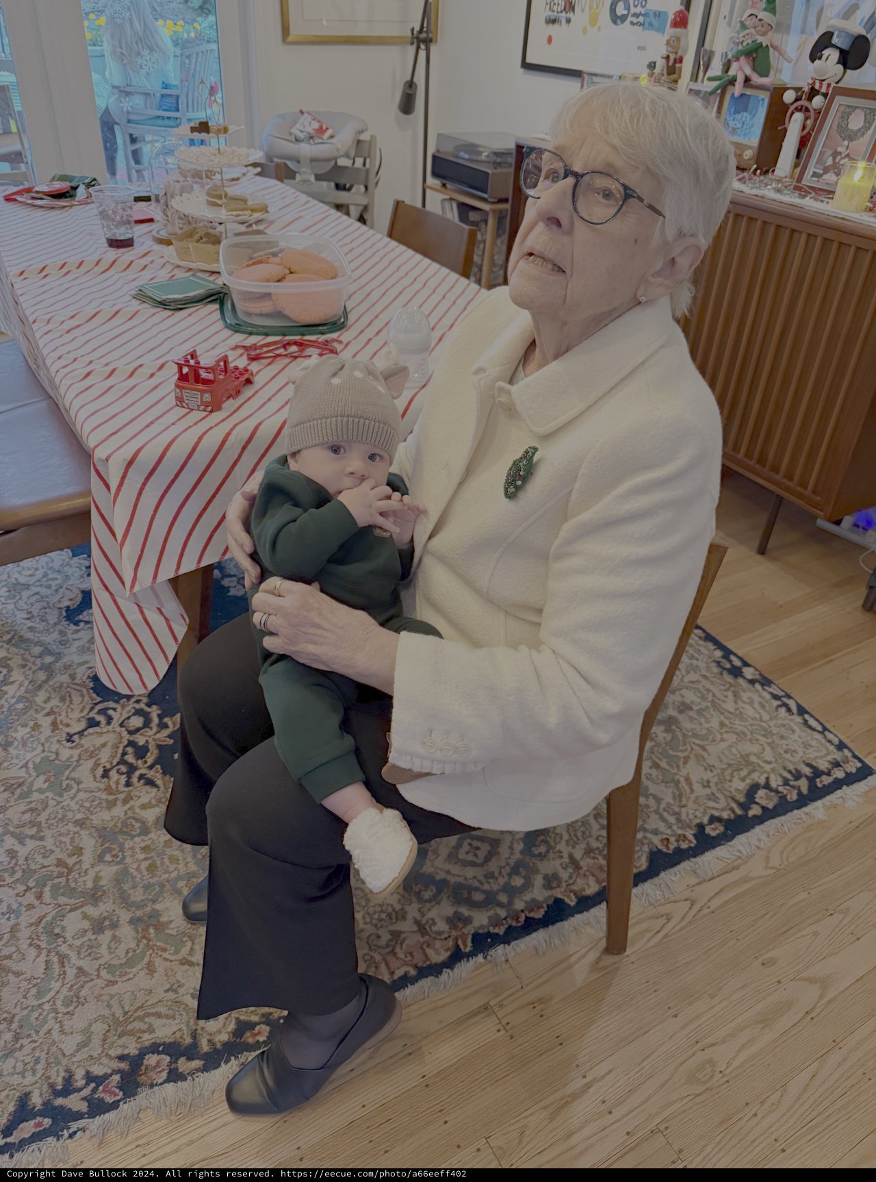 Grandmother's Tender Moment with Baby Grandchild
