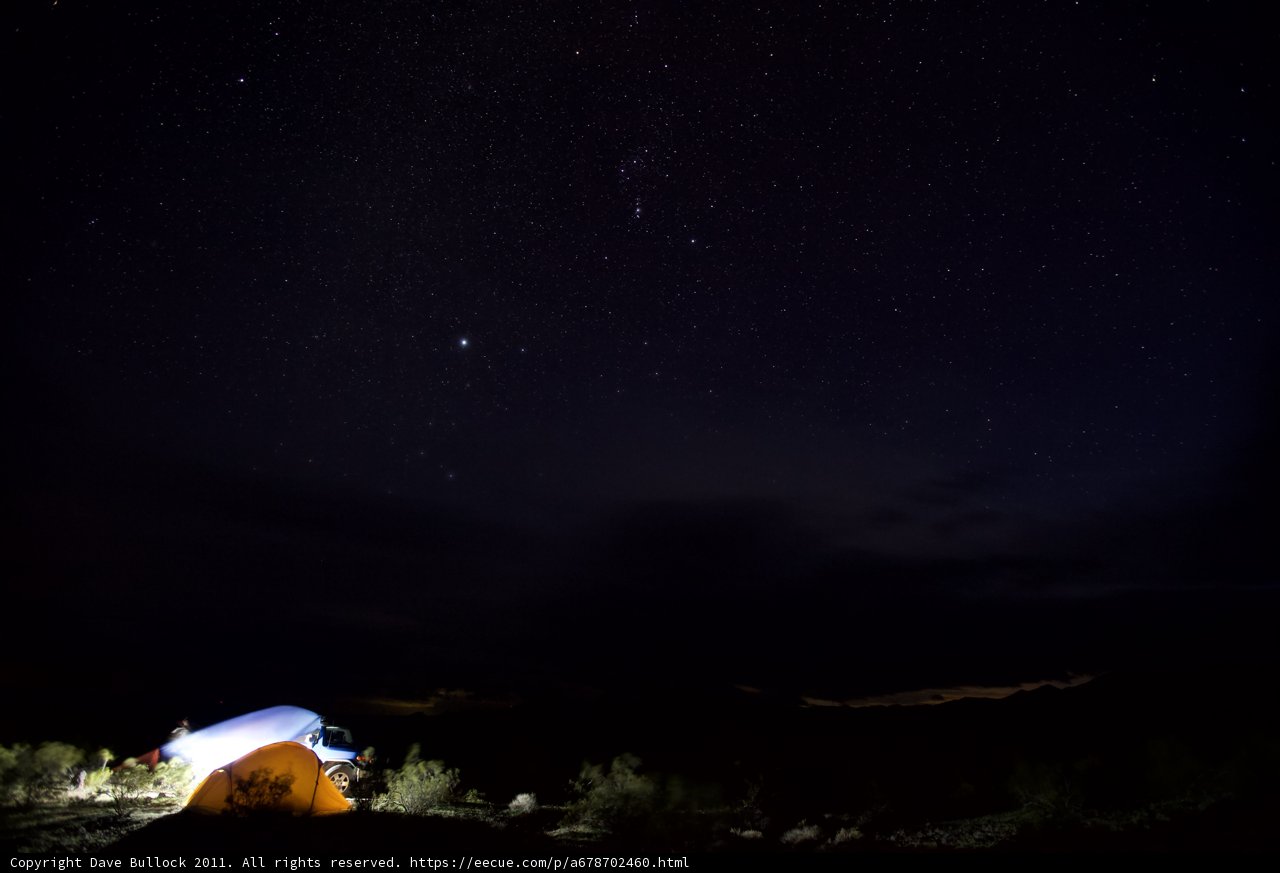 Night sky camping under the stars