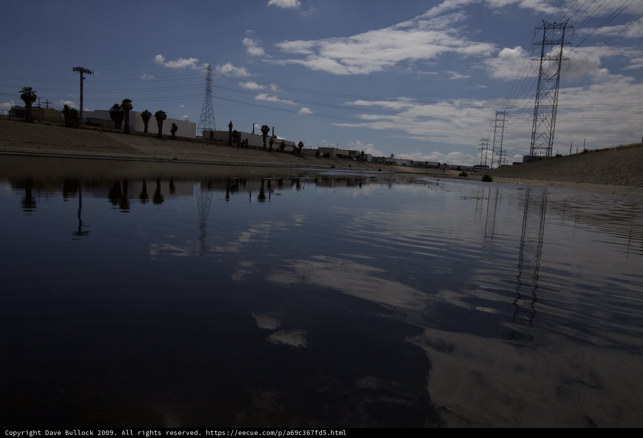 Power Lines and Water Merge in Nature