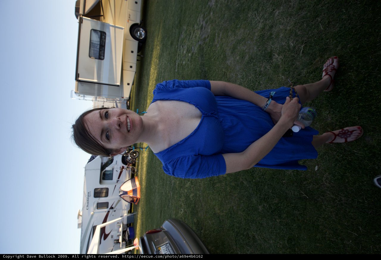 Festival Camper in Blue Dress at Coachella 2009